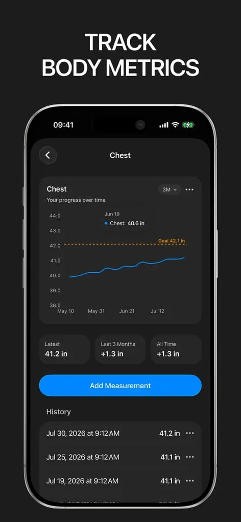 Gript body measurements screenshot